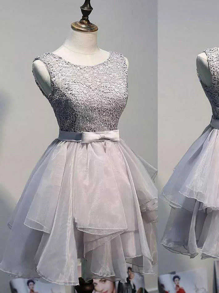 Homecoming Dress Sexy Silver Lace-up Short Prom Dress Party Dress Homecoming Dress BabaMila