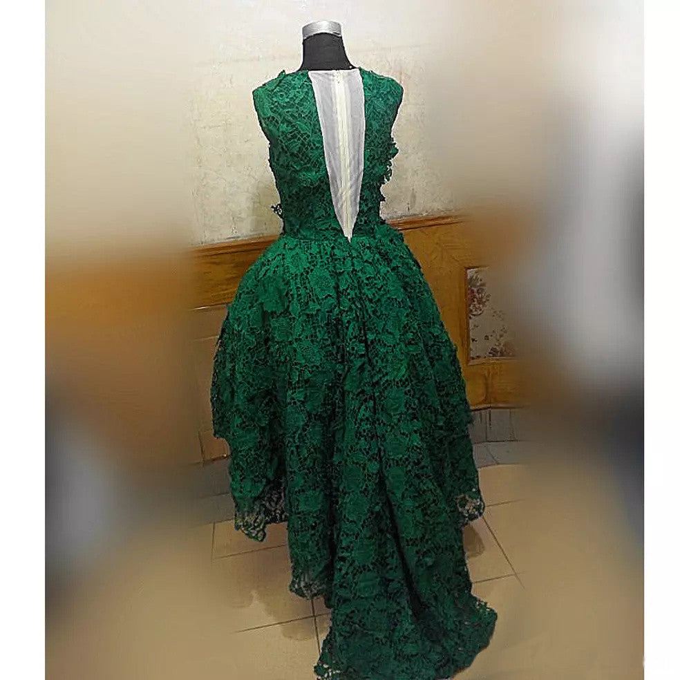 Homecoming Dress Dark Green Asymmetrical Short Prom Dress Party Dress Homecoming Dress BabaMila