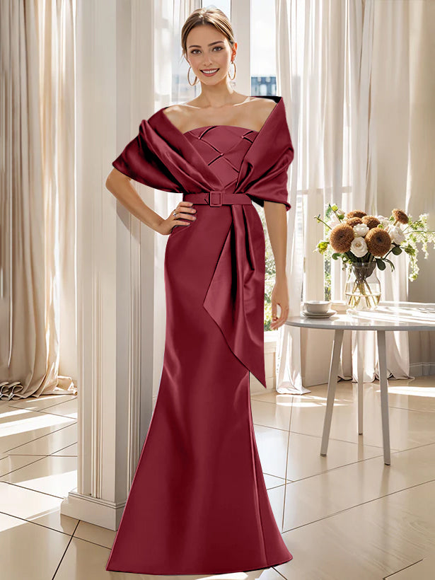 A-Line/Princess One-Shoulder Sleeveless Floor-Length Mother Of The Bride Dresses With Split Side BabaMila