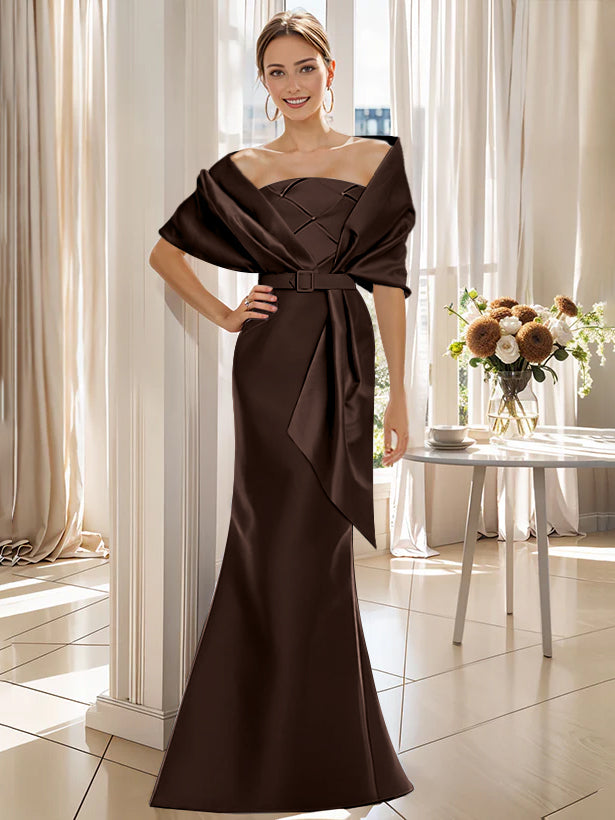 A-Line/Princess One-Shoulder Sleeveless Floor-Length Mother Of The Bride Dresses With Split Side BabaMila