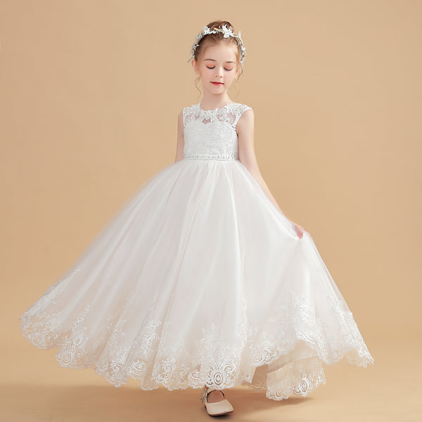 Charming Sleeveless Ball-Gown/Princess Flower Girl Dresses With Lace Applique Girls Gidiondress