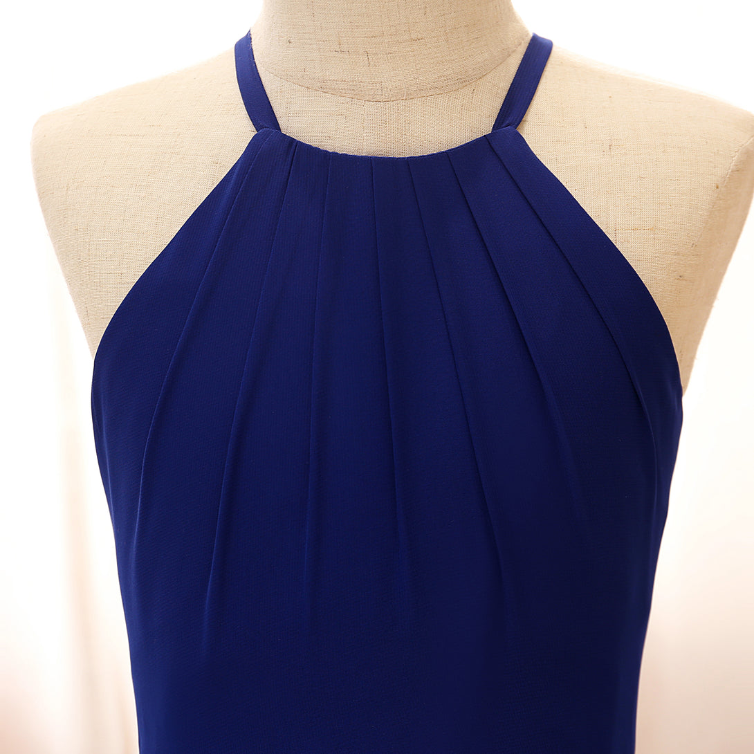 Halter Spaghetti Straps Tea-Length Chiffon Girls Birthday Dresses With Pleated Girls Gidiondress