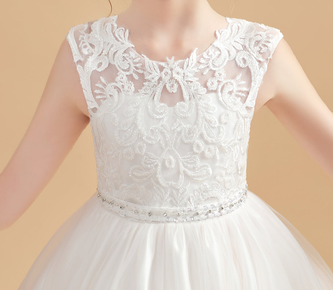Charming Sleeveless Ball-Gown/Princess Flower Girl Dresses With Lace Applique Girls Gidiondress