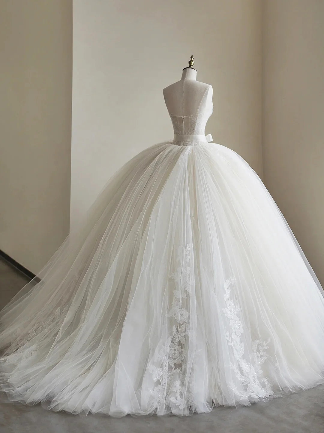 Sweetheart Ball Gown Tulle Long Wedding Dress, Sweet 16 Dress BabaMila