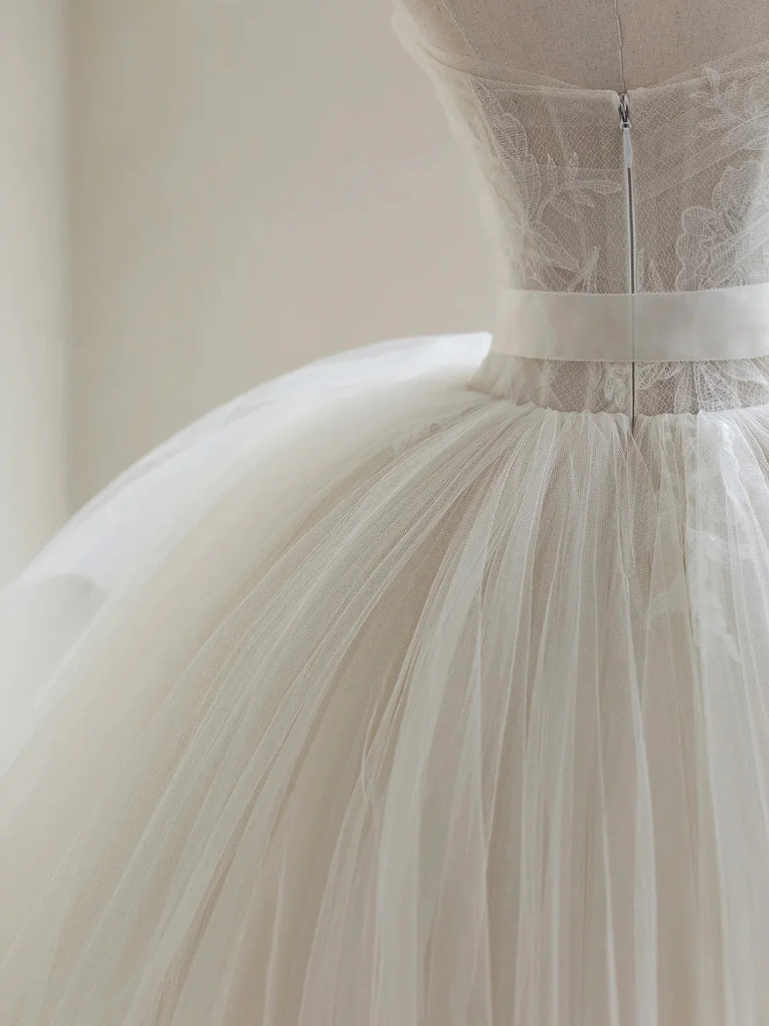Sweetheart Ball Gown Tulle Long Wedding Dress, Sweet 16 Dress BabaMila