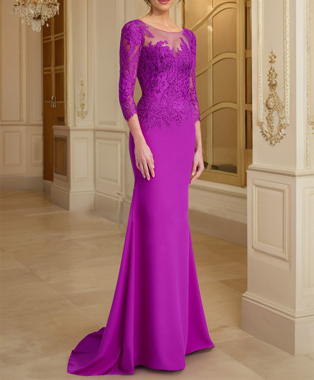 A-Line/Princess One-Shoulder Sleeveless Floor-Length Mother Of The Bride Dresses With Split Side BabaMila