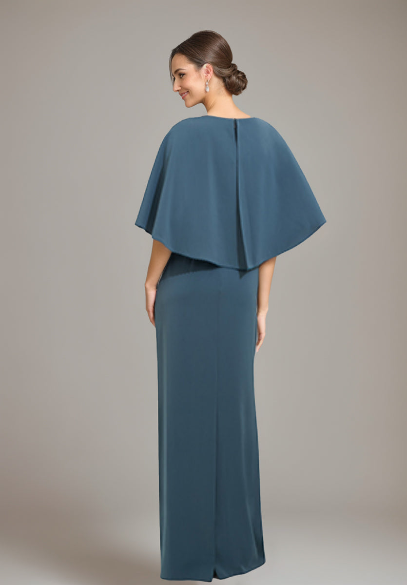 Sheath/Column Scoop Neck Mother Of The Bride & Groom Dresses With Appliques & Beadings BabaMila