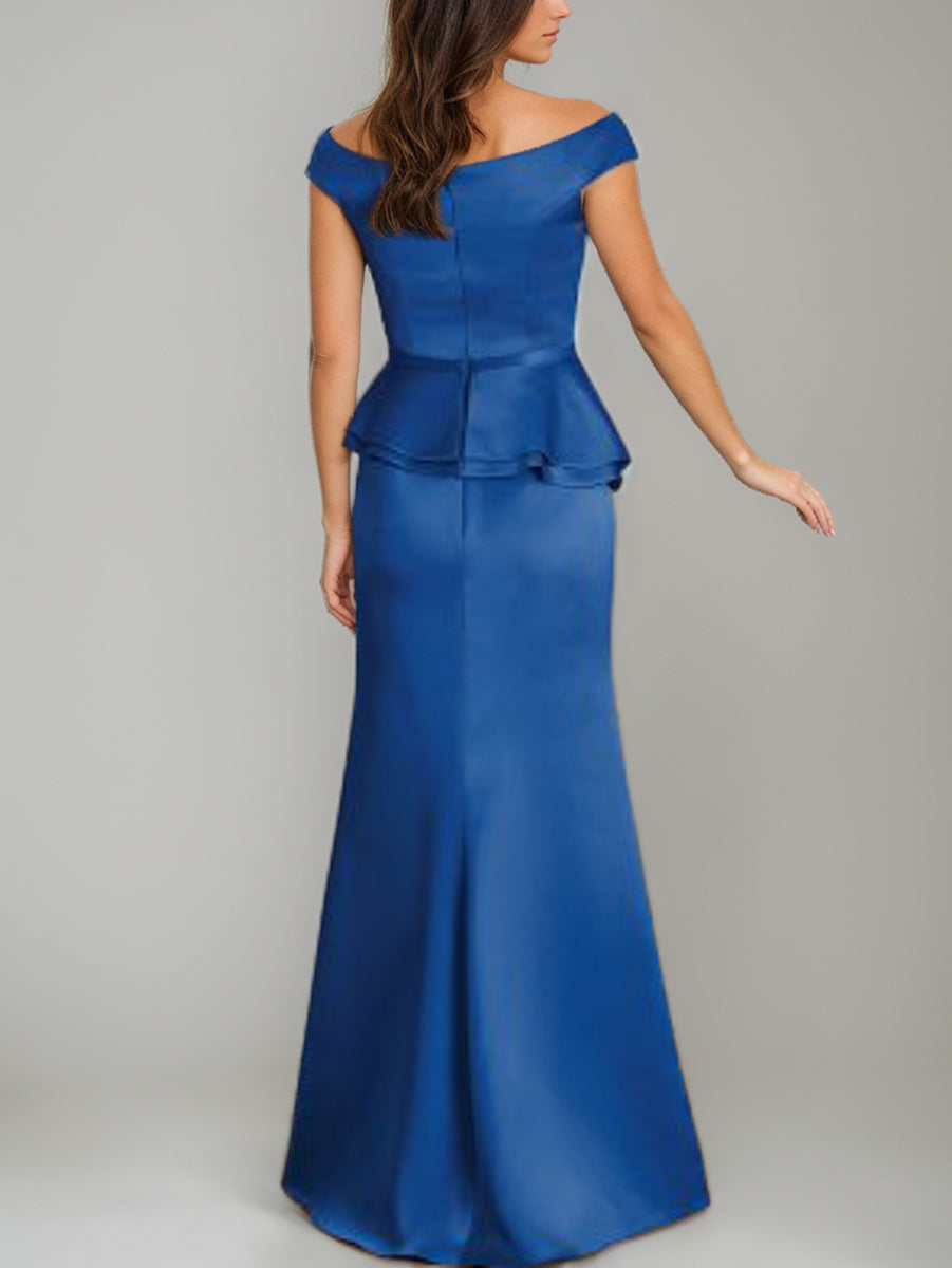 Trumpet/Mermaid Off-The-Shoulder Mother Of The Bride Dresses With Ruffles & Rhinestone BabaMila