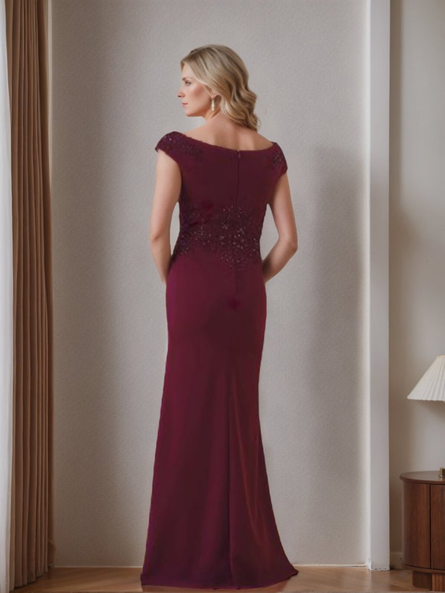 Sheath/Column V-Neck Sleeveless Mother Of The Bride Dresses With Appliques BabaMila