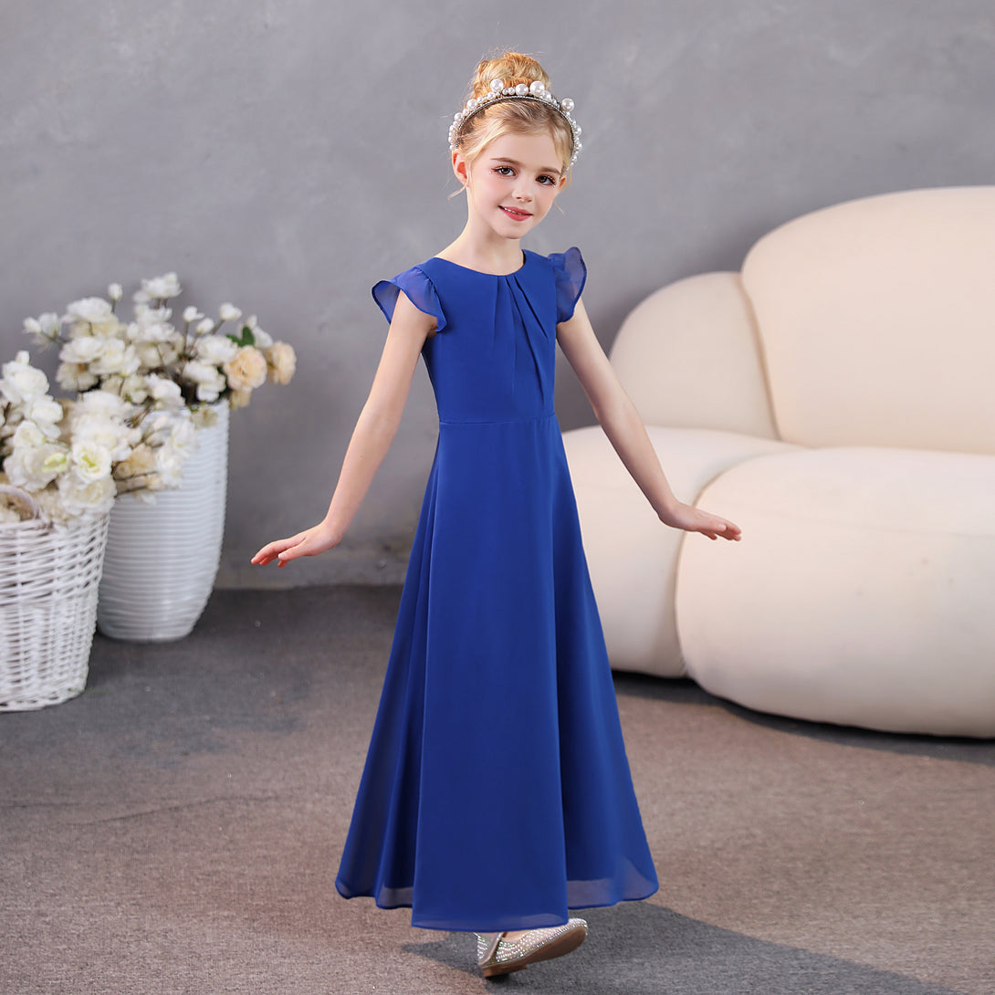 Girls Dresses Junior Bridesmaid Dress Chiffon Floor-Length Party Dresses Girls Gidiondress