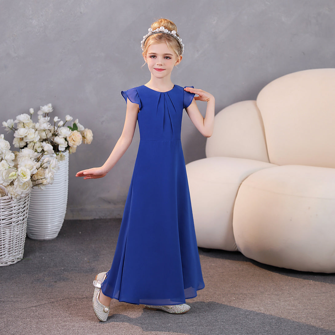 Girls Dresses Junior Bridesmaid Dress Chiffon Floor-Length Party Dresses Girls Gidiondress