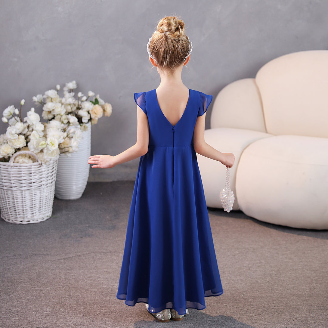 Girls Dresses Junior Bridesmaid Dress Chiffon Floor-Length Party Dresses Girls Gidiondress