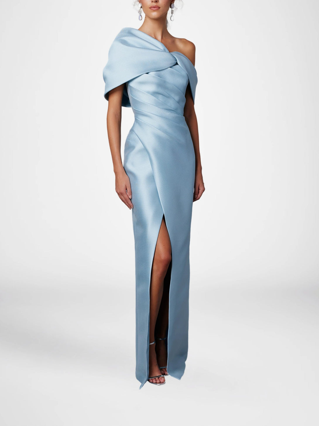 A-Line/Princess One-Shoulder Sleeveless Floor-Length Mother Of The Bride Dresses With Split Side BabaMila