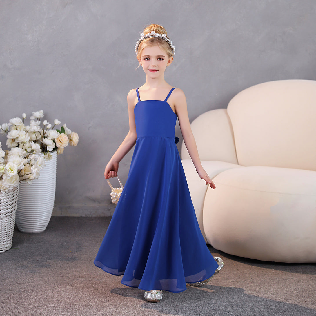 Girls Dresses Simple Chiffon Floor-Length Junior Bridesmaid Dresses Girls Gidiondress