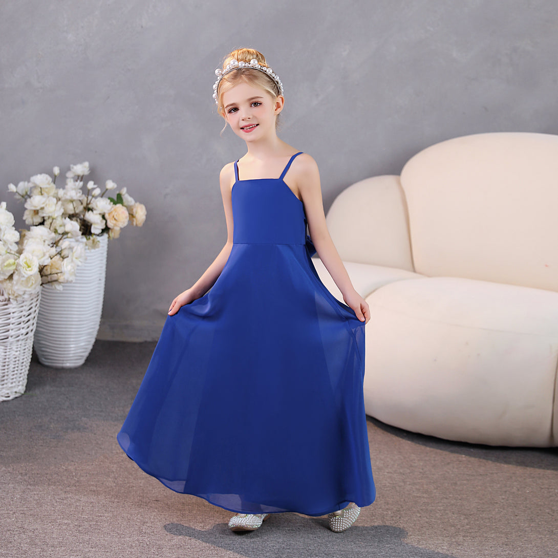 Girls Dresses Simple Chiffon Floor-Length Junior Bridesmaid Dresses Girls Gidiondress