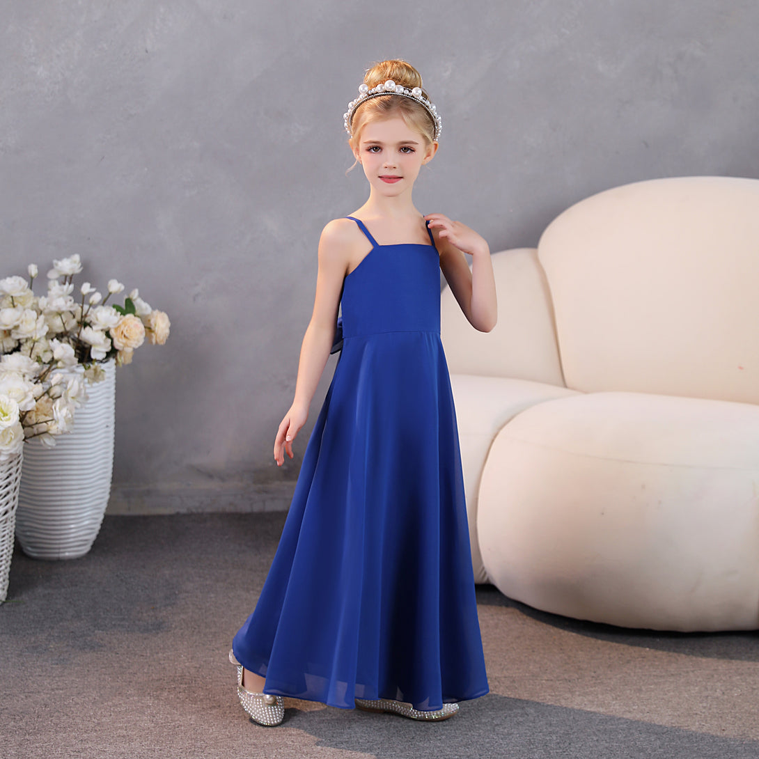 Girls Dresses Simple Chiffon Floor-Length Junior Bridesmaid Dresses Girls Gidiondress