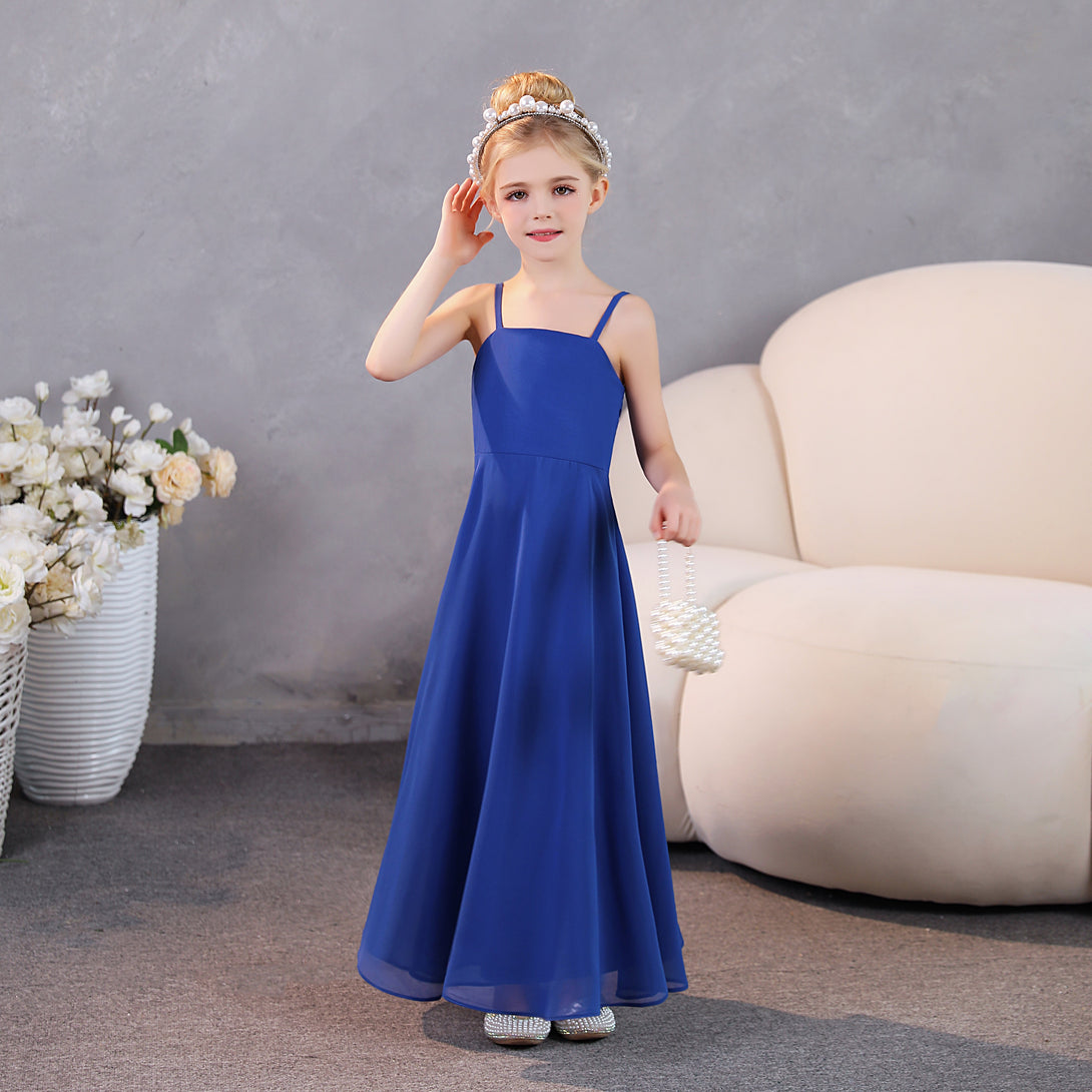 Girls Dresses Simple Chiffon Floor-Length Junior Bridesmaid Dresses Girls Gidiondress