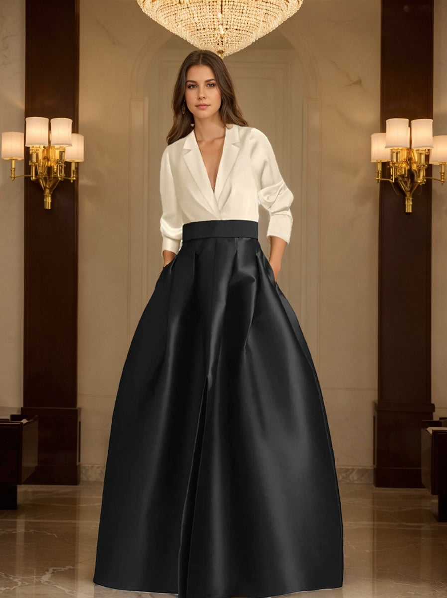 A-Line/Princess One-Shoulder Sleeveless Floor-Length Mother Of The Bride Dresses With Split Side BabaMila