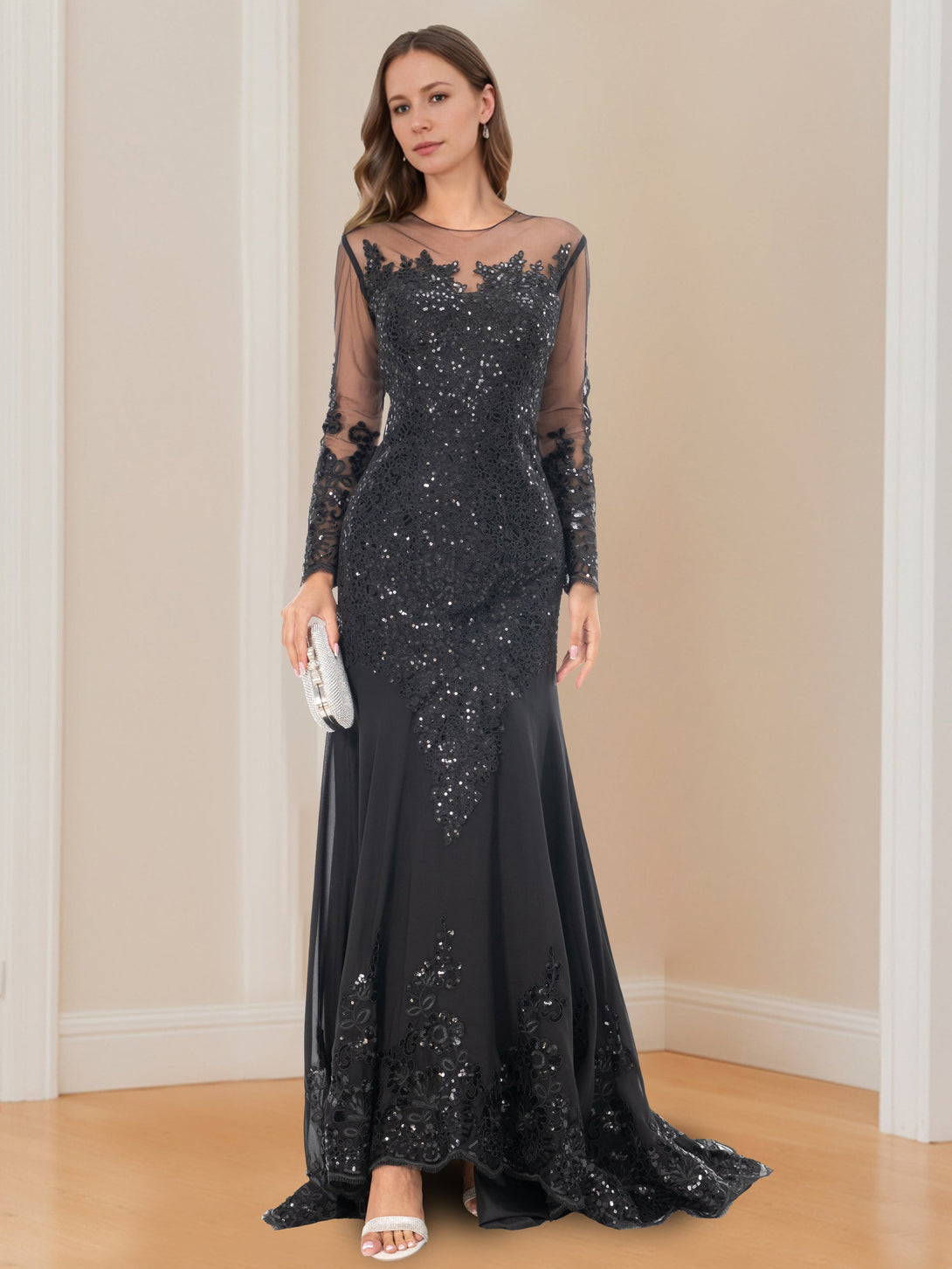 Mermaid/Trumpet Scoop Long Sleeves Mother Of The Bride Dresses With Applique BabaMila