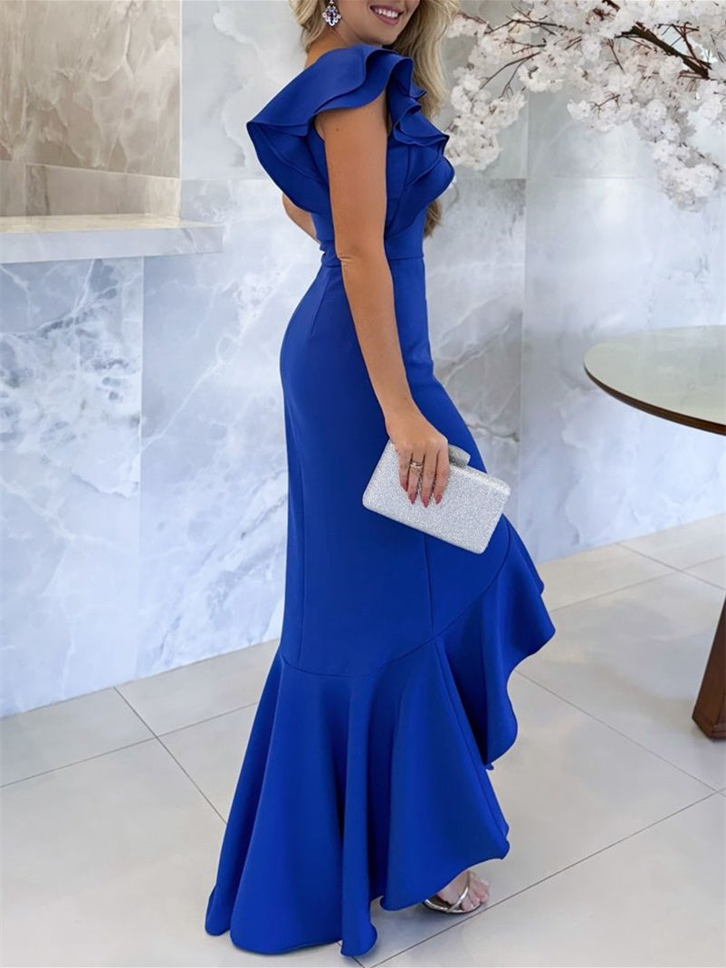 Mermaid/Trumpet One-Shoulder Asymmetrical Mother Of The Bride Dresses BabaMila