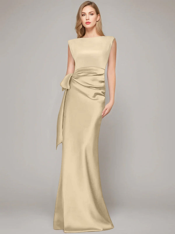 A-Line/Princess One-Shoulder Sleeveless Floor-Length Mother Of The Bride Dresses With Split Side BabaMila