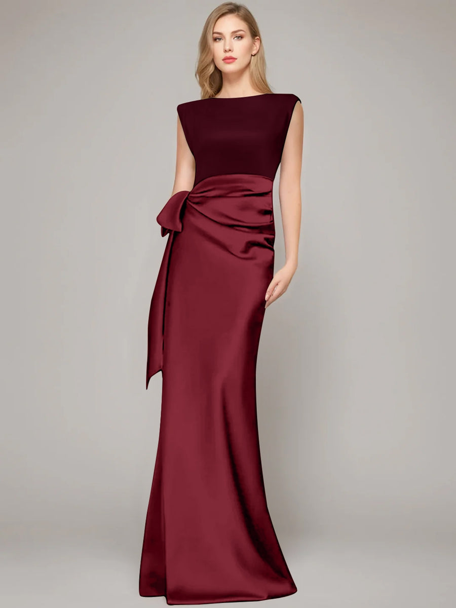 A-Line/Princess One-Shoulder Sleeveless Floor-Length Mother Of The Bride Dresses With Split Side BabaMila