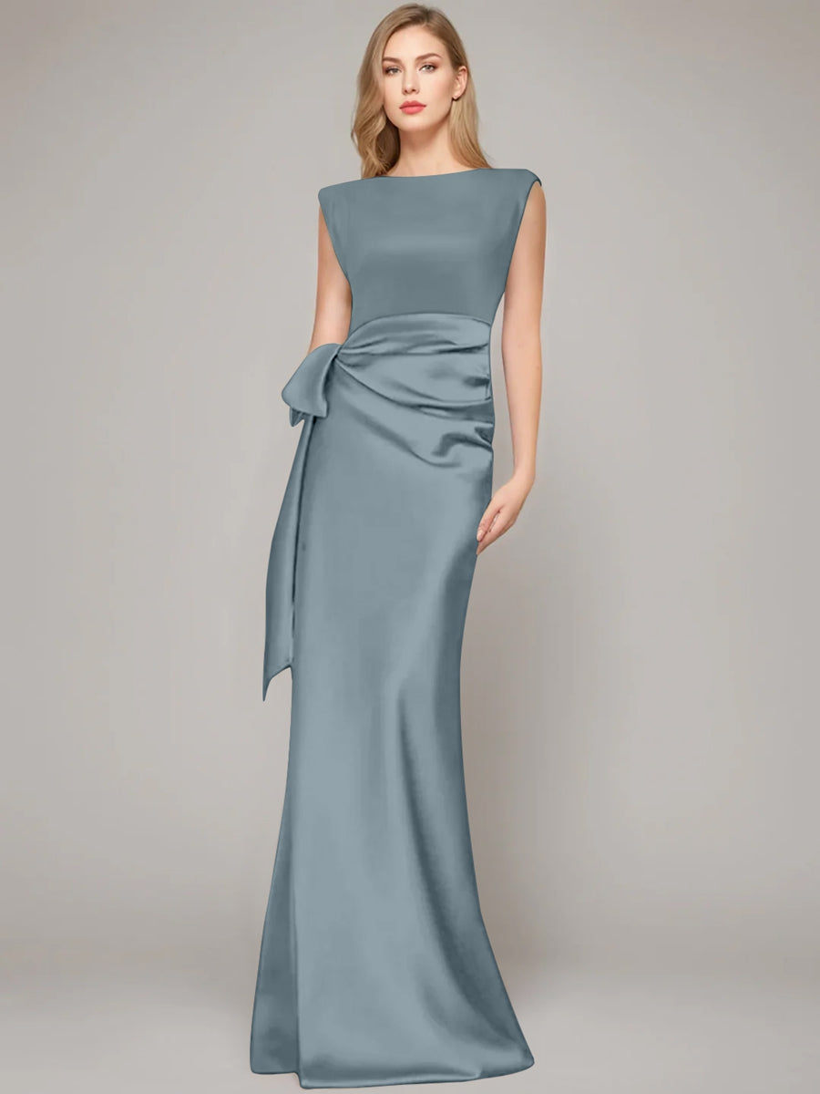 A-Line/Princess One-Shoulder Sleeveless Floor-Length Mother Of The Bride Dresses With Split Side BabaMila
