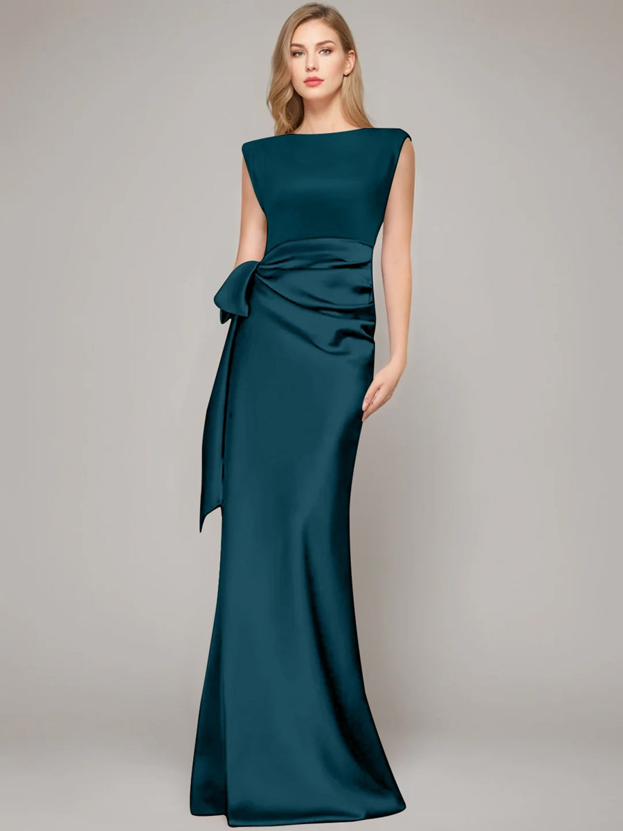 A-Line/Princess One-Shoulder Sleeveless Floor-Length Mother Of The Bride Dresses With Split Side BabaMila