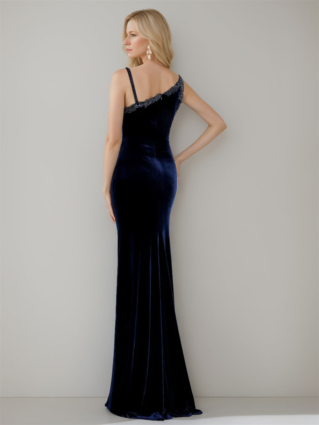 Mermaid/Trumpet Asymmetric Sleeveless Floor Length Mother Of The Bride Dresses With Split Side BabaMila