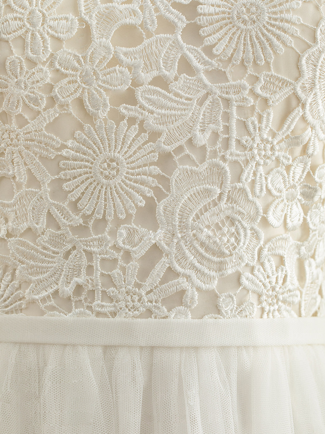 A-Line/Princess Scoop Neck 3/4 Length Sleeves Floor-length Wedding Dress with Appliques BabaMila
