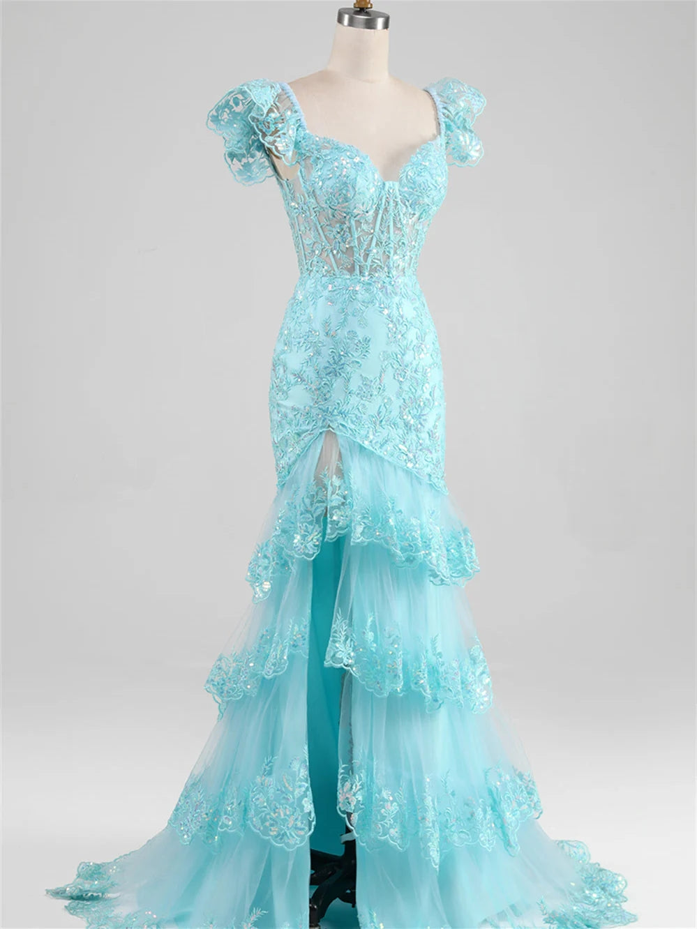 Mermaid/Trumpet Sweetheart Off-the-Shoulder Floor-Length Evening Dress with Split Side BabaMila