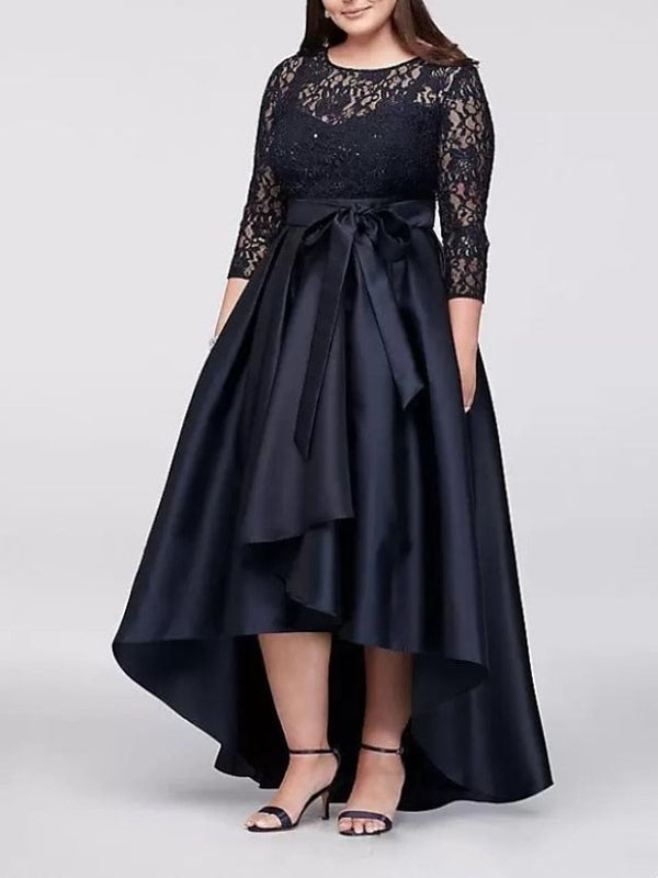 A-Line/Princess Scoop Plus Size Asymmetrical Mother Of The Bride Dresses BabaMila