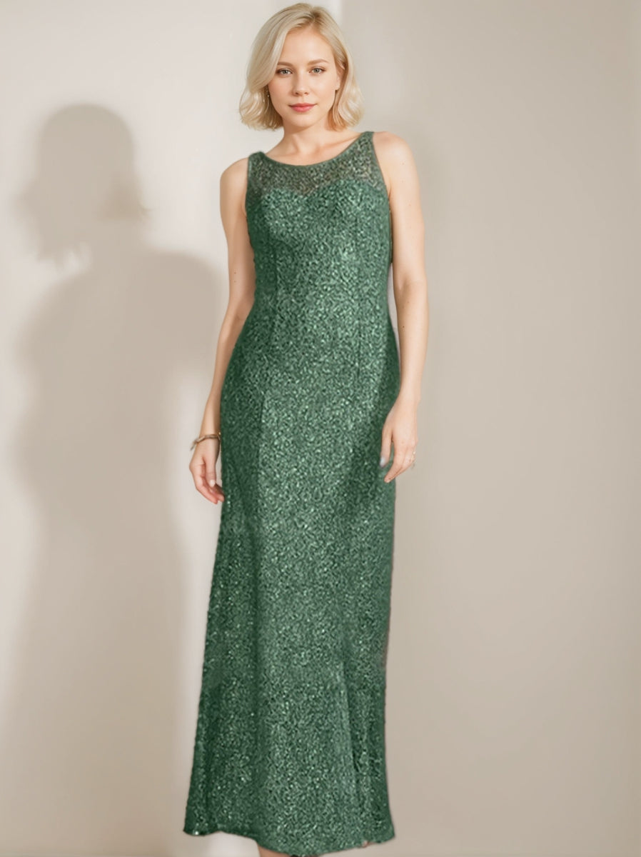 Chiffon Scoop Neck Floor-Length Luxurious Mother Of The Bride Dress With Beading Sequins BabaMila
