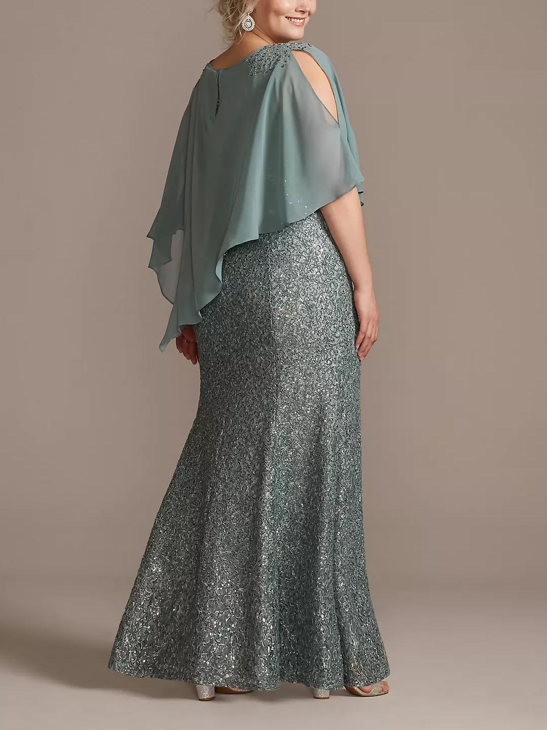 Chiffon Scoop Neck Floor-Length Luxurious Plus Size Mother Of The Bride Dress With Beading Sequins BabaMila