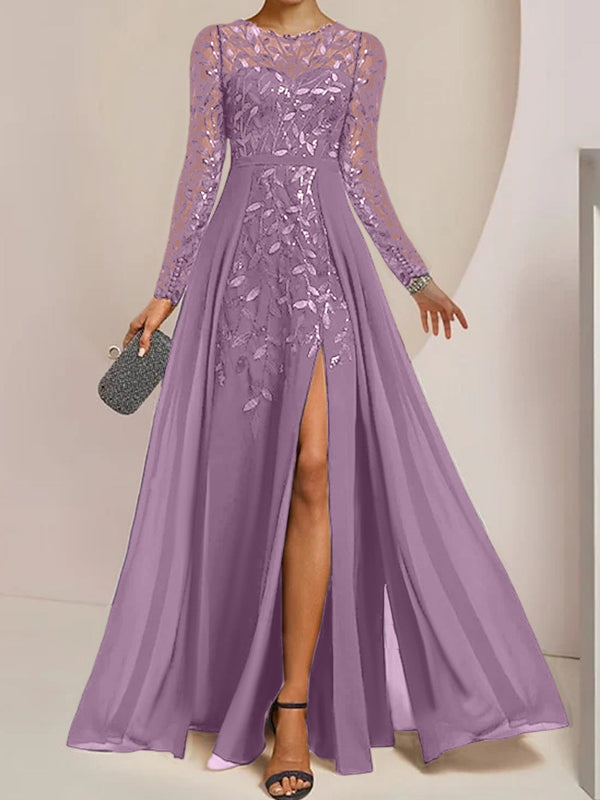 A-Line/Princess One-Shoulder Sleeveless Floor-Length Mother Of The Bride Dresses With Split Side BabaMila