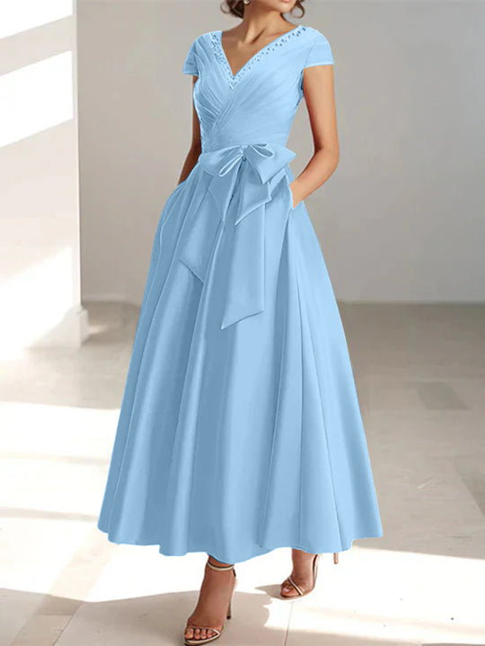 A-Line/Princess One-Shoulder Sleeveless Floor-Length Mother Of The Bride Dresses With Split Side BabaMila