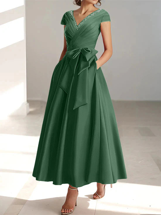 A-Line/Princess One-Shoulder Sleeveless Floor-Length Mother Of The Bride Dresses With Split Side BabaMila