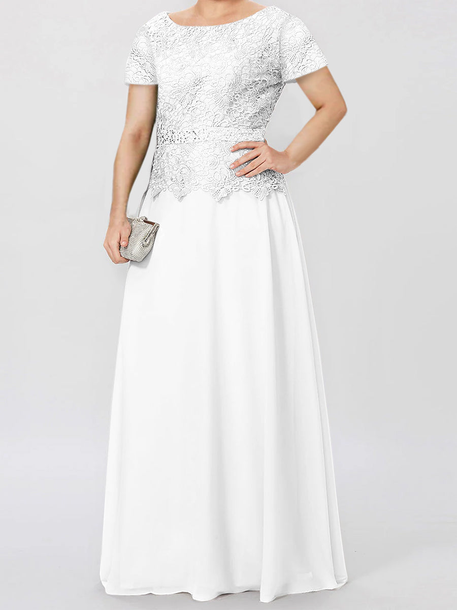 A-Line/Princess Short Sleeves Mother Of The Bride Dresses With Applique & Sequins BabaMila