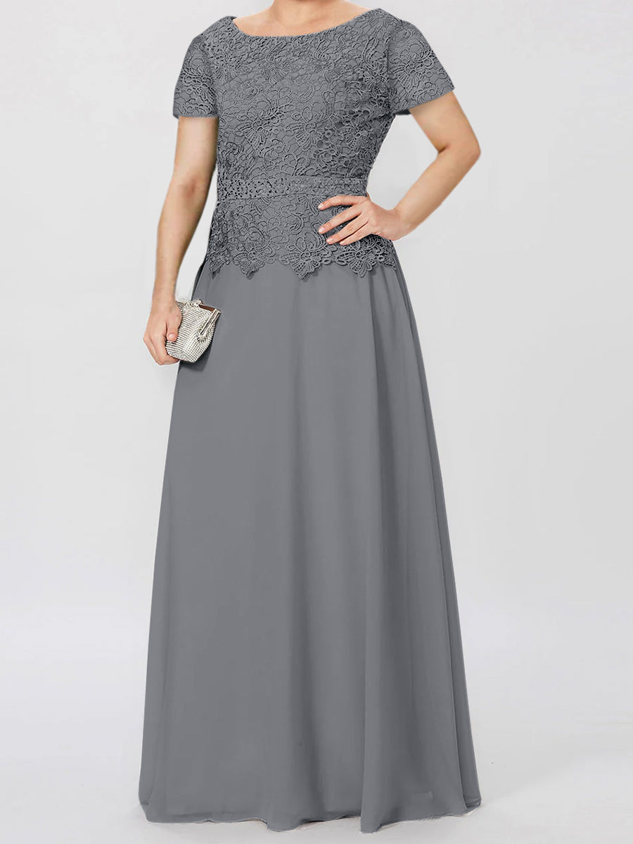 A-Line/Princess Short Sleeves Mother Of The Bride Dresses With Applique & Sequins BabaMila