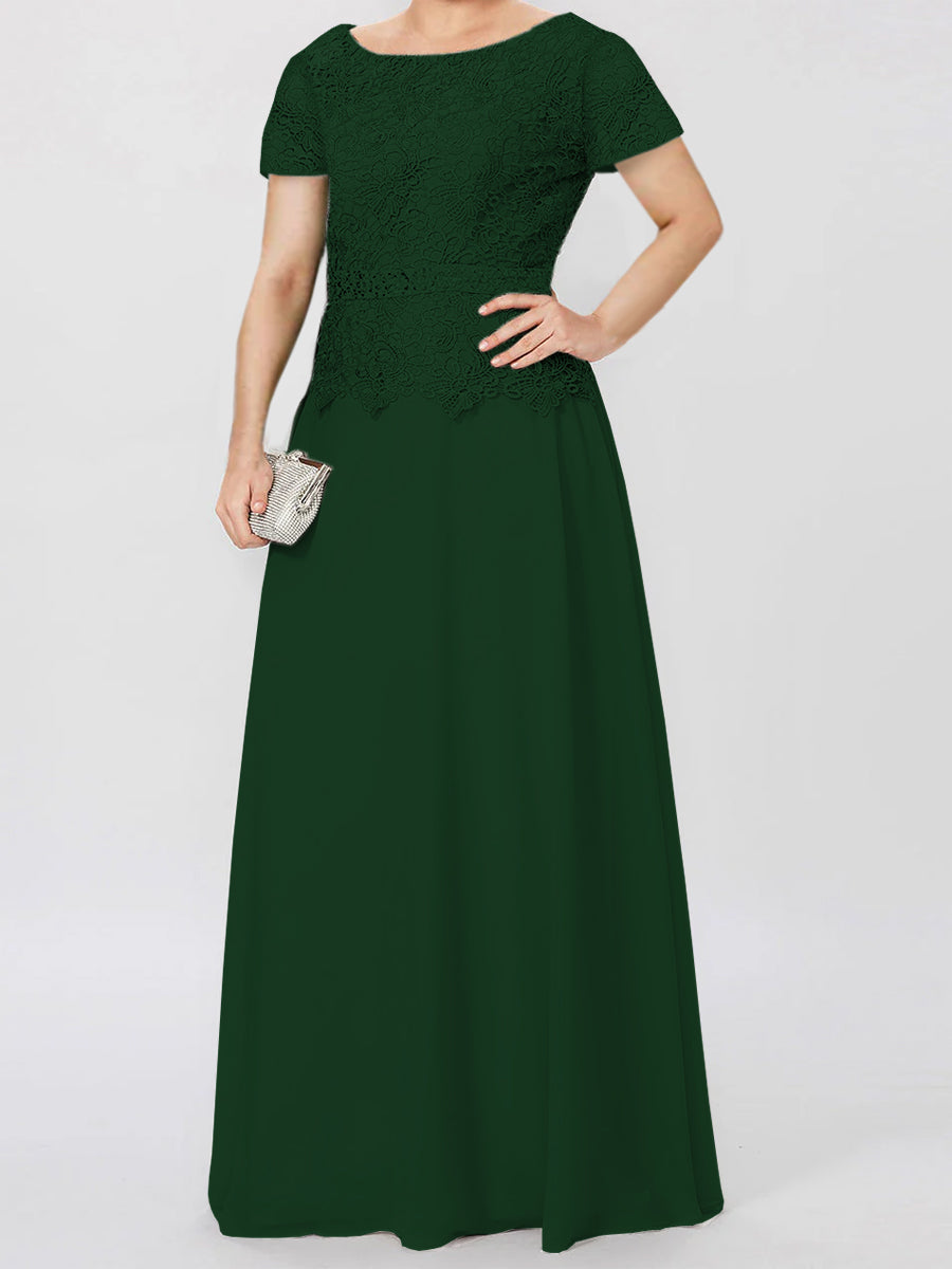 A-Line/Princess Short Sleeves Mother Of The Bride Dresses With Applique & Sequins BabaMila