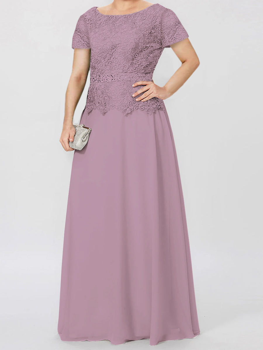 A-Line/Princess Short Sleeves Mother Of The Bride Dresses With Applique & Sequins BabaMila