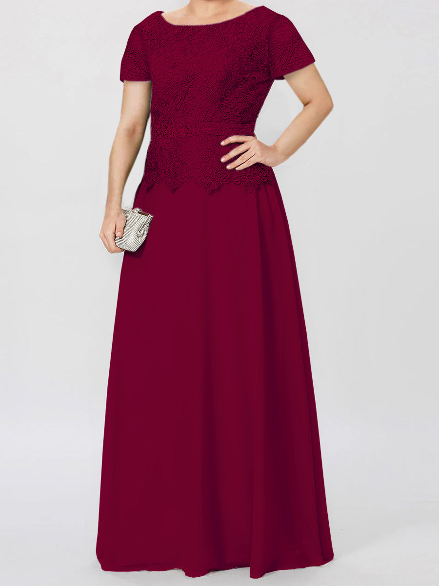 A-Line/Princess Short Sleeves Mother Of The Bride Dresses With Applique & Sequins BabaMila