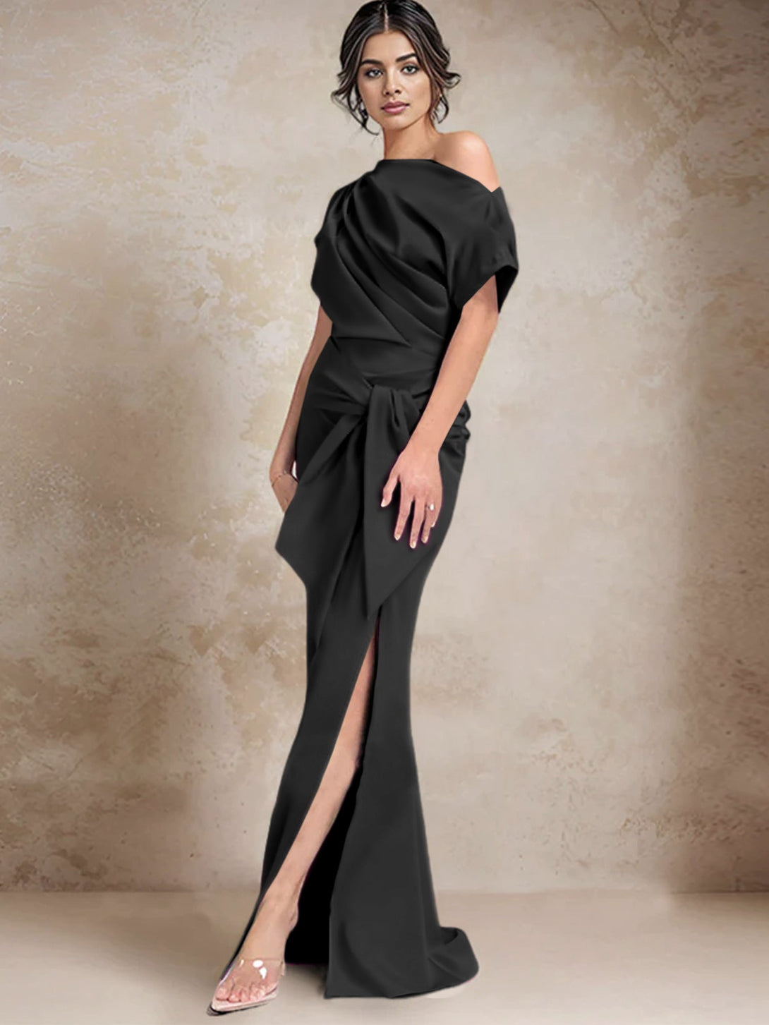 Trumpet/Mermaid One-Shoulder Mother Of The Bride Dresses With Split Side BabaMila