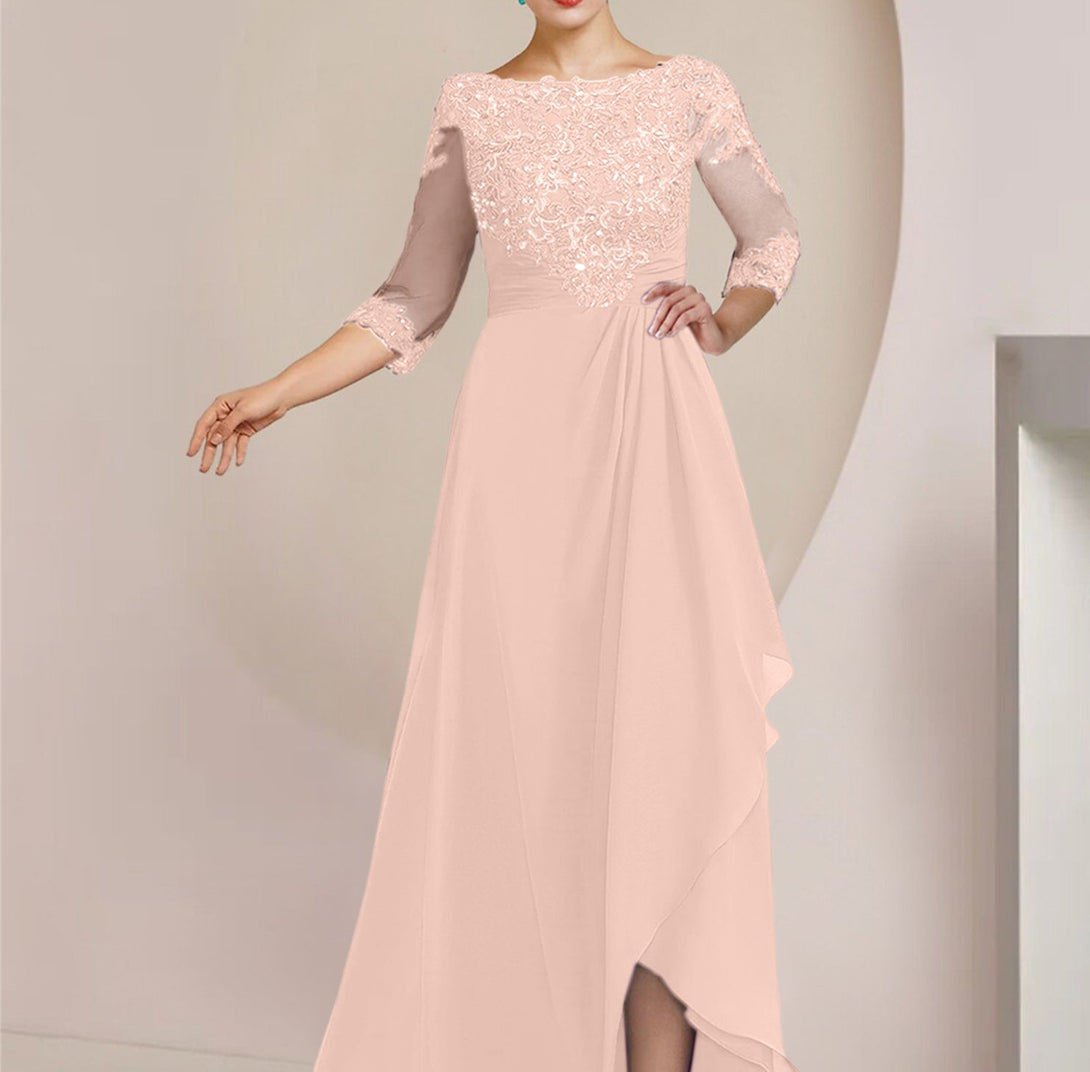 A-Line/Princess Scoop Floor-Length Mother Of The Bride Dresses BabaMila