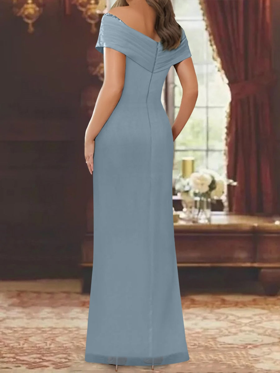 A-Line/Princess One-Shoulder Sleeveless Floor-Length Mother Of The Bride Dresses With Split Side BabaMila