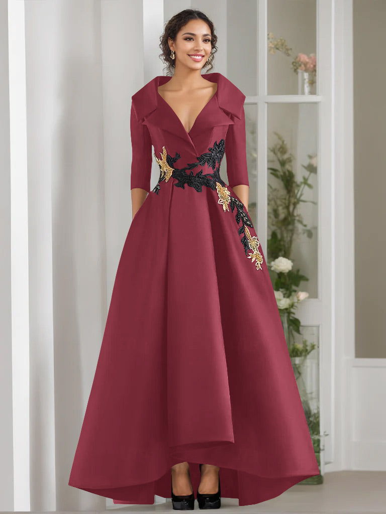 A-Line/Princess One-Shoulder Sleeveless Floor-Length Mother Of The Bride Dresses With Split Side BabaMila