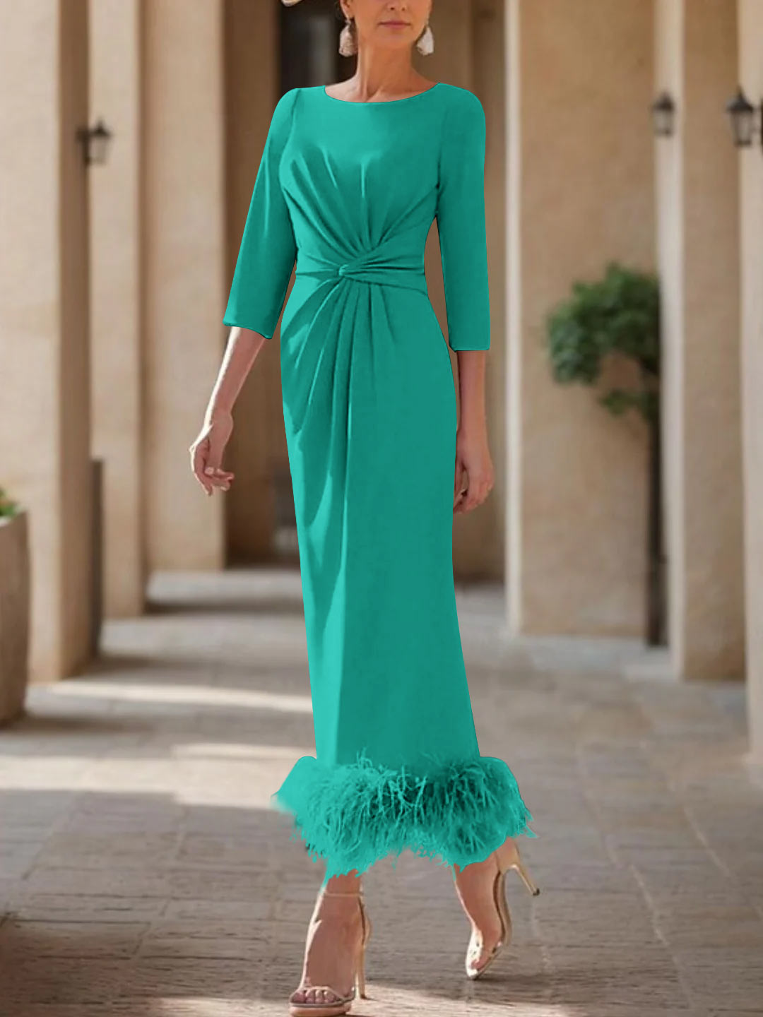 A-Line/Princess One-Shoulder Sleeveless Floor-Length Mother Of The Bride Dresses With Split Side BabaMila