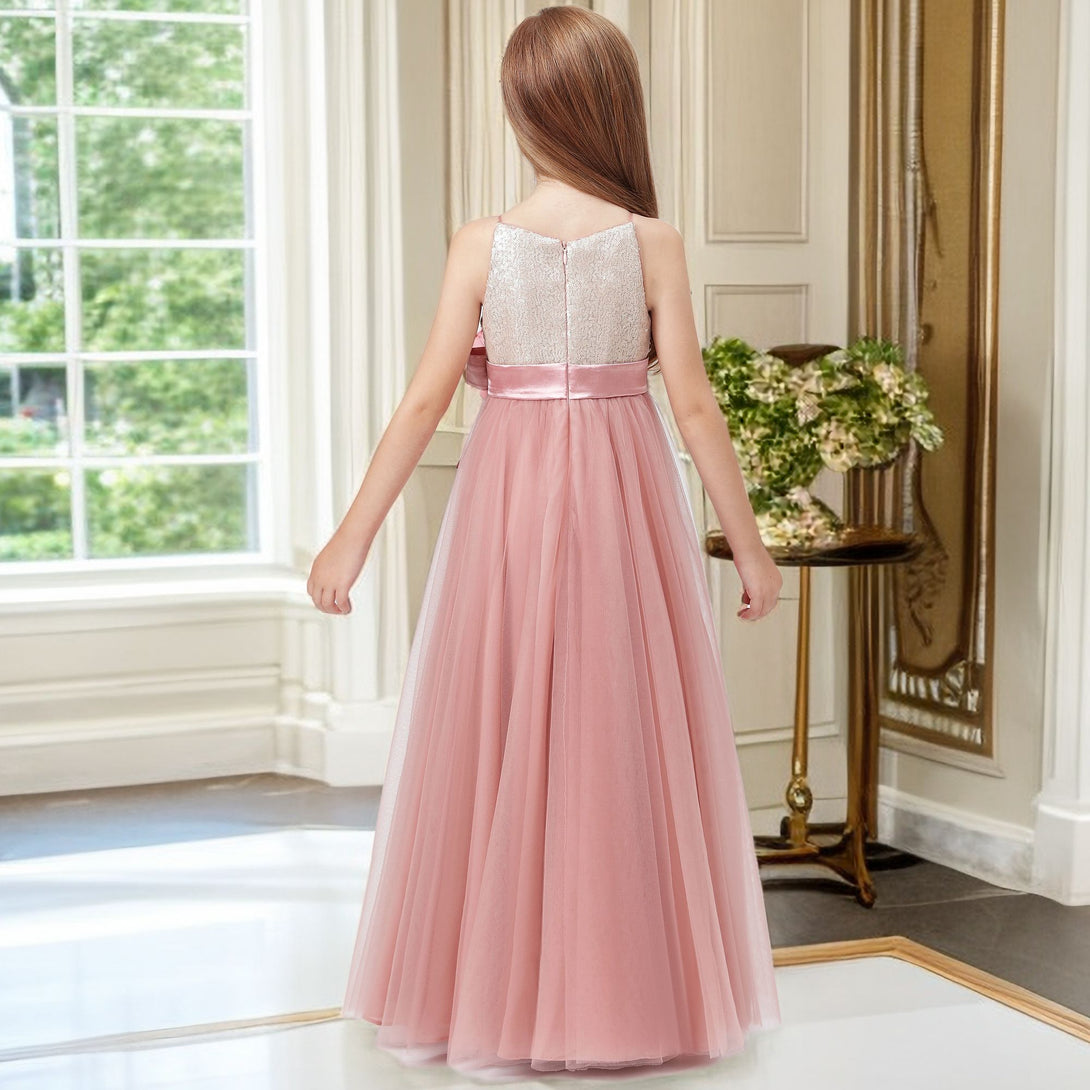 Sequins Tulle Flower Girl Dress For Kids Festivity Celebration Wedding Pageant Event Ceremony Birthday Evening Party Ball Banquet Prom Girls Gidiondress