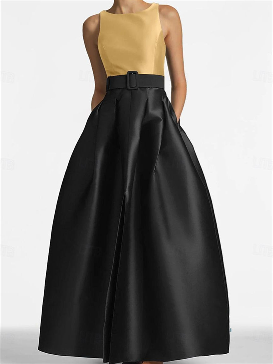 A-Line/Princess Scoop Sleeveless Floor-Length Mother Of The Bride Dresses With Belt BabaMila