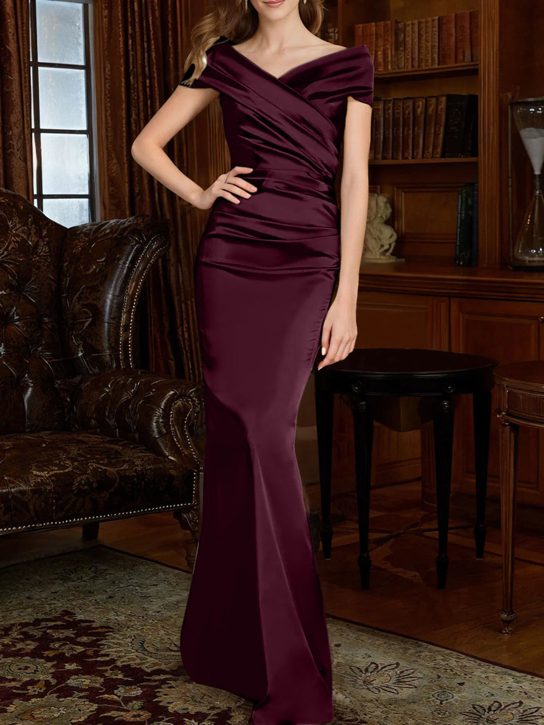 A-Line/Princess One-Shoulder Sleeveless Floor-Length Mother Of The Bride Dresses With Split Side BabaMila
